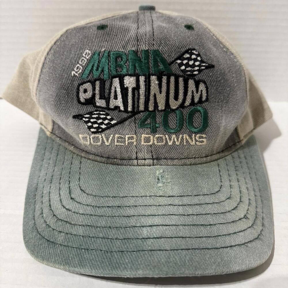 Vintage 1998 MBNA Platinum 400 Dover Downs Snapback Adult Grey One Size Men’s